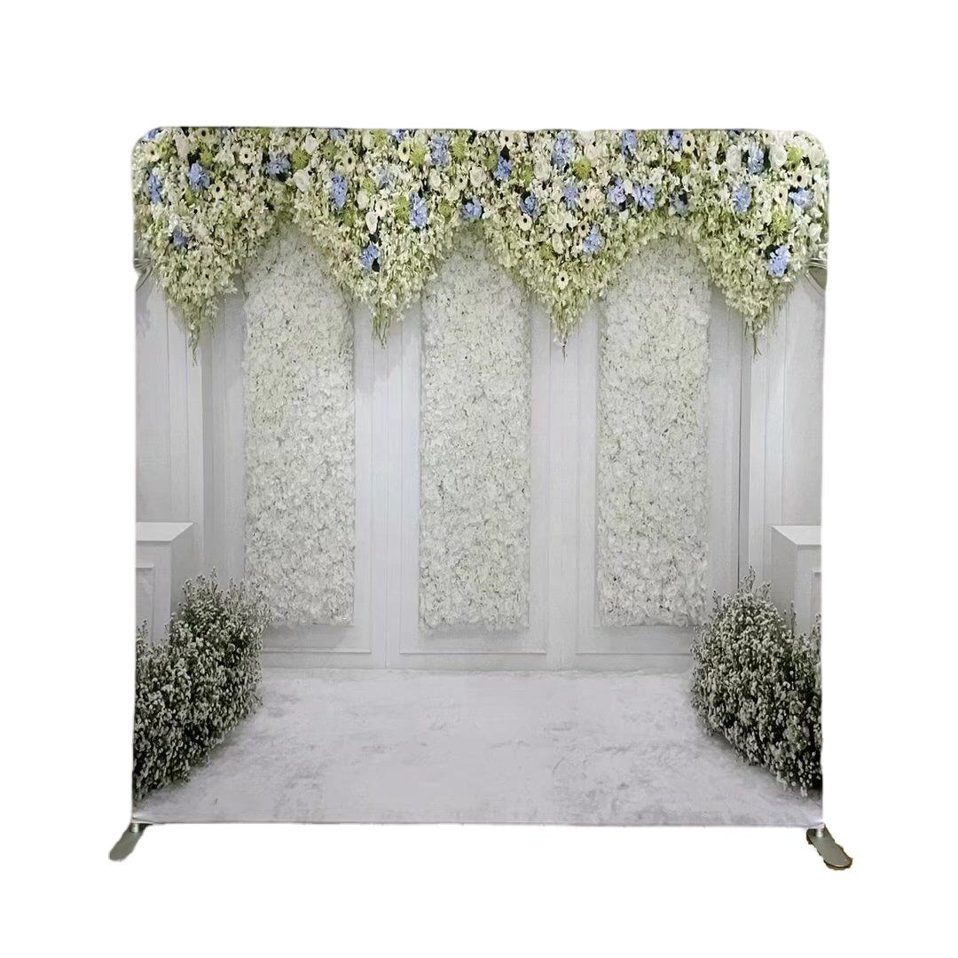 7.6x7.6 ft Collapsible frame wedding decoration background double sided ...