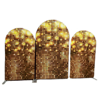 Sparkling crystal 5ft 6ft 7ft Aluminum Arch Frame Wedding Arch Stand Backdrop round gold metal portable photo booth